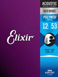 Elixir 11050 Polyweb 8020 Bronze Acoustic Guitar Strings Light 12531444319