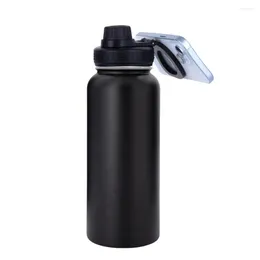 Vattenflaskor Gymträningsflaska med telefonhållare 1000 ml Isolerat magnet i rostfritt stål 12 timmar 24