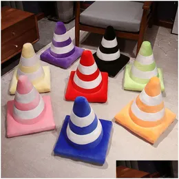 Plush Pillows & Cushions P Pillows Cushions Simation Traffic Cone Pillow Creative Stuffed Toy Construction Sign Cushion Doll Kids Boys Dhekz