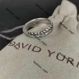 David Yurma Bracelet Designer Rings新しいDy Twisted Wedding Band for Women Holidy Gift Diamonds Sterling Silver Dy Ring Men 14Kゴールドメッキクリスマスジュエリー210