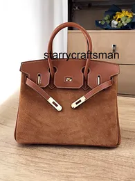 Borsa a mano in vera pelle LL Borsa da donna in vera pelle di fascia alta con tracolla singola in pelle scamosciata scamosciata, alla moda e versatile per l'autunno e l'inverno