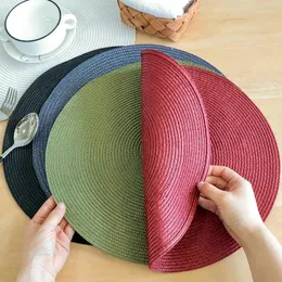 Masa Paspasları Yuvarlak Örgülü Placemats Kapalı Yemek Yemeği Yıkanabilir Dokuma Sıkış Sıkışmaz Slip Slip Slip 15 inç