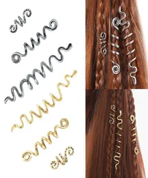 Akcesoria do włosów vintage srebrne regulowane wiking strażniki warkocze Dreadlock Beard Kulki mankiety klipsy do pierścieni kobiety Men3523637