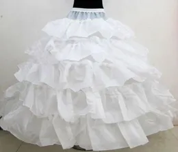 New S 4 Hoops Petticoats for Ball Dontred Wedding Dress Cascading Ruffles Fabrics Underskirt White Wedding Accessories 2796944