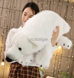 Animais 100cm de alta qualidade almofada de gelo de pelúcia urso polar pelúcia animal brinquedo boneca travesseiro crianças aniversário presente de natal q07275136593 240307