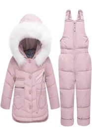 Vinterbarn039s kläder Set Baby Girl Winter Jumpsuit Down Jacket For Girls Boys Coat Clothen Thicken Ski Snow Suit LJ20122334408
