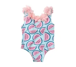 Småbarn spädbarn baby flickor vattenmelon baddräkt badkläder simning bikini enpiece bodysuit badwears för 04 år flicka 20204373795