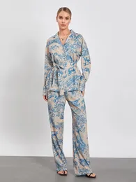 Womens Sleepwear Womens Pajama Sets Floral Print Long Sleeve Button Down Shirt And Pants Pjs Set Soft 2 Piece Loungewear