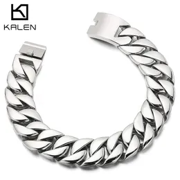 Kalen 20mm31mm Punk Uomo Donna Collana in acciaio inossidabile Curb Collana a catena cubana Girocollo Gioielli 404272mm; lunghezza 240228