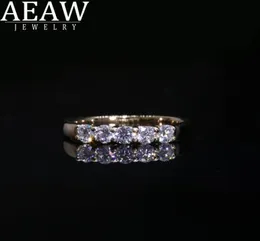 AEAW Anello di fidanzamento con taglio rotondo in oro bianco 14 kt da 01 ct 3 mm in totale 05 ctw DF Anello di fidanzamento con diamanti coltivati in laboratorio con Moissanite per le donne3143489