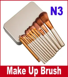 N3 Professional 12 PCS Cosmetic Face Make Up Brush Tools Makeup Brushes مجموعة مجموعة مع صندوق بيع بالتجزئة رخيصة 1934370