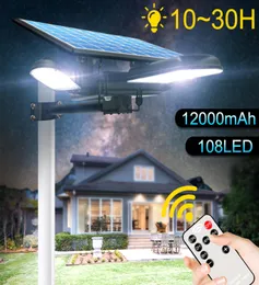 Lampione stradale solare 108led con telecomando Lampada solare a lungo orario di lavoro La più recente illuminazione di sicurezza per la parete stradale del giardino2912403