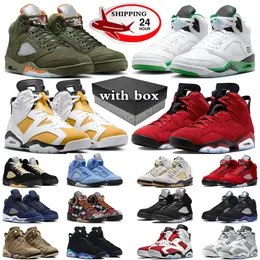 J5 med Box Jumpman 5 basketskor 5s Lucky Green Olive Dusk Midnight Navy Sail 6s Toro Bravo Yellow Ocher Aqua Cool Grey Mens Trainers Men Sneakes Sports