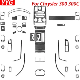 Acessórios interiores para chrysler 300 300c 2005-2007 real fibra de carbono mudança de engrenagem saída de ar volante painel adesivo do carro