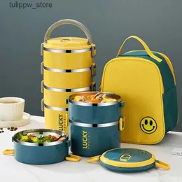 Bento Boxes TUUTH Lunch Box multistrato per impiegati di grande capacità Bento Box in acciaio inossidabile per alimenti Contenitore per alimenti Picnic scolastico L240307