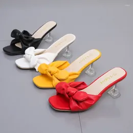 Women's Sandals Shoes 909 Heel High Slippers Thick Bow Mule Elegant Cut Out Slideshow Fashion Casual Simple Wind Heels Wo 57 s