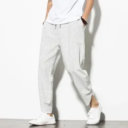 Pants Harajuku Style Men's Harem Pants Stripe Trousers Male Baggy Casual Jogging Sweatpants Streetwear Men AnkleLength Pants Spring