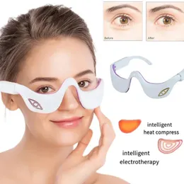 EMS Micro Current Pulse Eye Massager Terapia di riscaldamento Dispositivo di bellezza Allevia la fatica Sbiadisce Cerchio scuro Anti rughe 240305