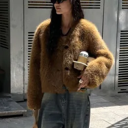 Maillar Высокое качество шелковистое и гладкое пальто из искусственного соболя со встроенным мехом для женщин 2023 Haining Fur 980770