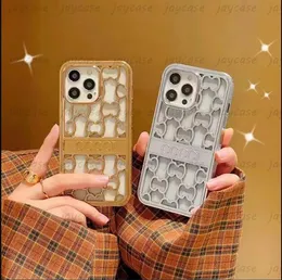 Designer Telefonfodral Luxury Hollow Out Silver G Case Fashion Gold Frame Phonecase för iPhone 15 14 Pro Max Plus 13 12 11 XR XS MAX 8 7 6 SUCKSUSBIT COVER SCAL HOT -3 COVER