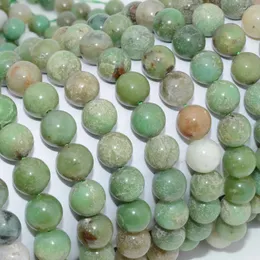 أحجار كريمة فضفاضة طبيعية جودة بسيطة chrysoprase حبات دائرية 9mm-9.5mm