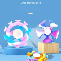 UPS New Fingertip Gyroscope Toy dedization Pioneer Sucker Gyroscope Spin Le Toy Silicone3406770