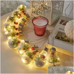 LED-Lichterketten, Weihnachtslichterkette, roter Kegel, Kiefernnadel, Bb-Baum, Dekoration, LED-Lampe, Indoor-Festival-Beleuchtung, Drop-Lieferung, Lig Dhejz