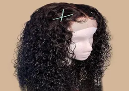 13x6 Curly Wig Lace Front Human Hair Wigs For Black Women 130 Brasilian Remy Pre Plucked Baby Hair Middle Ratio Bleached3266651