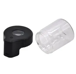 Rökning av plastglasbelastning LED Lufttätt Proof STRAVNING Förstoring Stash Jar Viewing Container Vakuumtätning Plastpiller Box C8179794