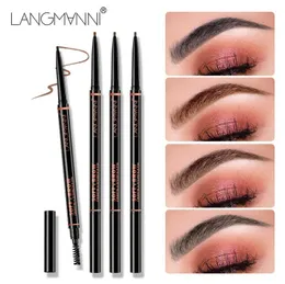 Langmanni Eyebrow Enhancers Makeup Skinny Brow Pencil Gold With Brush 4 Color Ebony/Medium/Soft/Dark/Chocolate Drop Delivery Health Beauty Eye Dhrjj