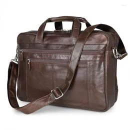 BAG A4 قهوة قهوة أسود أصلي من الجلد تنفيذي رجال Messenger Business Travel 15.6 '' Portop Portfolio M7319