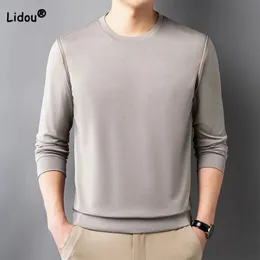 Comfortable Simplicity Boys Solid Color Tshirt Spring Autumn Male Clothes Round Neck Fashion Allmatch Long Sleeve Pullovers 240220