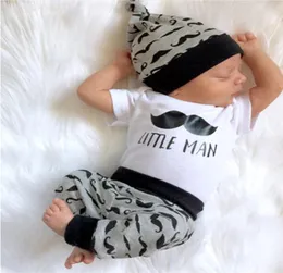 新生児の男の子ブティック服幼児面白い紳士ロンパーセット3PCSシャツと長いズボンリトルボーイジャンプスーツ幼児outfit1581710