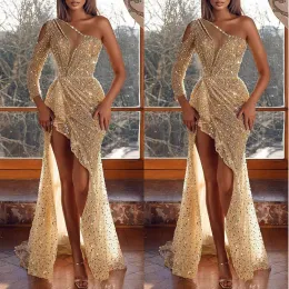 Abito da donna con paillettes nuovo con spalle scoperte sottile elegante da donna sexy collo slash glitter aderente abito da sera formale abito da sposa