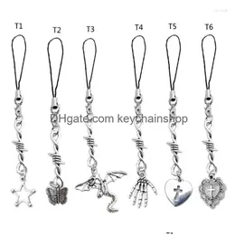 Keychains & Lanyards Keychains 2024 Anti Loss Lanyard For Phone Y2K Style Charm Strap Eye Catching Pendant Hanging Ornament Birthday Dhdk8
