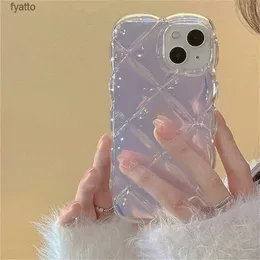 Cell Phone Pouches Stylish Laser Flower Ice Cubes Soft Phone Case Pro Max Transparent Love Heart Shockproof CoverH240307