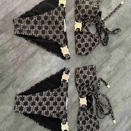 Tasarımcı bikini mayo bayan kızlar plaj seksi kadınlar moda baştan çıkarma lüks yular tek parçalı set n99y