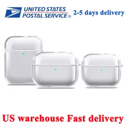 US Stock For Airpods pro 2 2nd generation airpod 3 4 rd Headphone Accessories Solid TPU Protective Earphone Cover Wireless Charging Shockproof Case