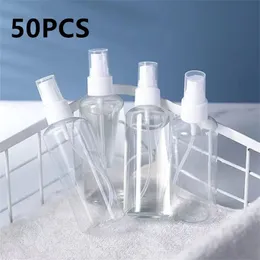 50 pçs 50ml 100ml garrafas recarregáveis transparente plástico perfume garrafa atomizador vazio spray garrafa portátil acessórios de viagem 240229