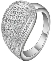 Bröllopsringar Hyperbolic Micro Pave Cubic Zirconia Geometric Design Silver Color Vintage CZ Women039S Finger Ring for Engagemen5459172