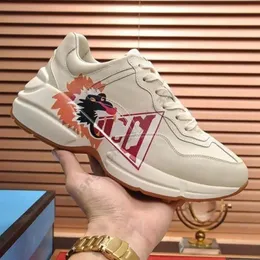 Toppkvalitet designer skor män kvinnor sneakers puff mens casual skor kvinnliga sneakers skrapa bi äkta eather beige tjock sula vintage damer sportskor storlek 35-47