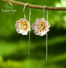 Lotus Fun Blühende Anemonenblüten-Ohrringe aus echtem 925er-Sterlingsilber, handgefertigter Designer-Edelschmuck für Damen 2106248971093