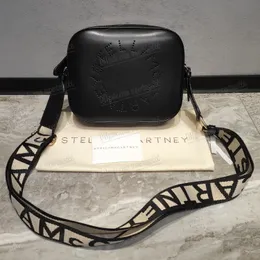 Stella McCartney torebka frayme torby kamery kamerat torba na ramię kobietę metalowy czarny klasyczny crossbody luksusowe designerskie torebki portfel