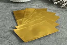 200pcslot matte gold open top package mylar bags heat seal vacuum bags three side sealing aluminum foil valve bags flat bottom po1586041