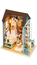 CuteBee Doll House Miniature DIY Dollhouse مع أثاث منزل خشبي Casa Diorama Toys للأطفال هدية عيد ميلاد Z007 2203173210520
