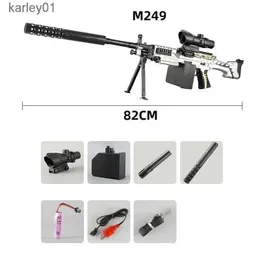 Pistola giocattoli M249 palla gel acqua giocattolo pistola mitragliatrice pistola softair pistola elettrica manuale fucile paintball per adulti ragazzi regali yq240307