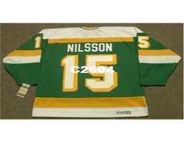 Chen37 Men 15 KENT NILSSON Minnesota North Stars 1985 CCM Vintage RETRO Home Hockey Jersey or custom any name or number retro Jer5194804