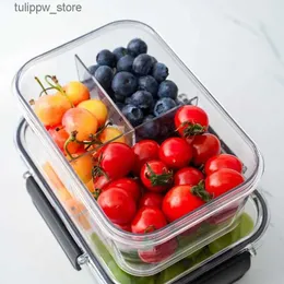 Bento caixas de frutas microondas transparente selado recipiente portátil salada almoço com caixa jar escola crianças compartimentos alimentos l240305