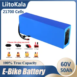 Liitokala 60v 50ah سكوتر سكوتر باتيريا دراجة 21700 ليثيوم بطارية سكوتر 60V 3000W ebike البطارية