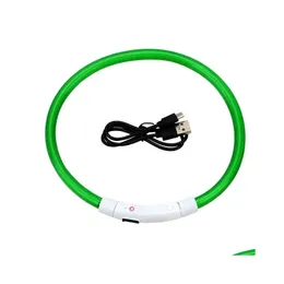 Collari per cani Guinzagli Collare per cani con luce a led Staccabile Incandescente Ricarica Guinzaglio luminoso per cani da compagnia Prodotti Carica USB Accessori Dro Dhnbo